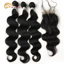 Load image into Gallery viewer, Brazilian Body Wave Remy Human Hair 4x4 Hair Bundle