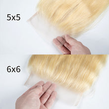 Load image into Gallery viewer, Brazilian Straight Remy Human Hair 5x5/6x6 Pre-Plucked Lace Closure