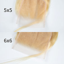 Load image into Gallery viewer, Brazilian Straight Remy Human Hair 5x5/6x6 Pre-Plucked Lace Closure