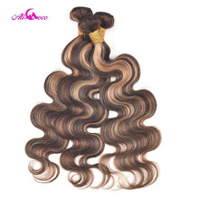 Load image into Gallery viewer, Brazilian Ombre Remy Body Wave Human Hair Bundles With Closure