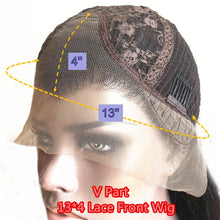 Load image into Gallery viewer, Dark Brown Kinky Curly Brazilian Remy Human Hair 13x4 Lace Frontal Wigs 180% Density