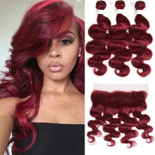 Load image into Gallery viewer, Brazilian Body Wave Remy Human Hair 13x4 Hair Bundle