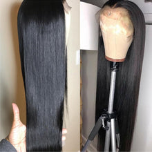 Load image into Gallery viewer, Brazilian Long Straight Virgin Remy Hair 100% Human 4X4 5X5 13x4 Lace Frontal Closure Wig 32 34inch 150% Density