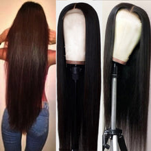 Load image into Gallery viewer, Brazilian Long Straight Virgin Remy Hair 100% Human 4X4 5X5 13x4 Lace Frontal Closure Wig 32 34inch 150% Density