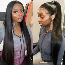 Load image into Gallery viewer, Brazilian Long Straight Virgin Remy Hair 100% Human 4X4 5X5 13x4 Lace Frontal Closure Wig 32 34inch 150% Density