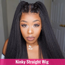 Load image into Gallery viewer, Brazilian Kinky Yaki Straight Human Hair 4x4/13x4 Preplucked Full Lace Closure Wigs
