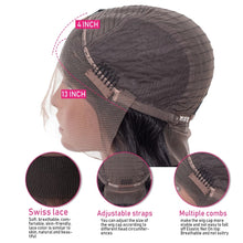 Load image into Gallery viewer, Brazilian Kinky Yaki Straight Human Hair 4x4/13x4 Preplucked Full Lace Closure Wigs