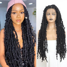 Load image into Gallery viewer, Braided Distressed Butterfly Locs Full Lace Frontal Wig With Synthetic Crochet Braids Hair