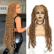 Load image into Gallery viewer, Braided Distressed Butterfly Locs Full Lace Frontal Wig With Synthetic Crochet Braids Hair