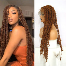 Load image into Gallery viewer, Braided Distressed Butterfly Locs Full Lace Frontal Wig With Synthetic Crochet Braids Hair