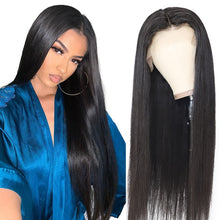 Load image into Gallery viewer, 99j Burgundy Brazilian Straight Human Hair Hd Full Pre Plucked Lace Front Wig 30 Inch