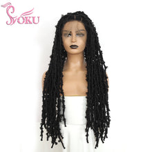 Load image into Gallery viewer, Braided Distressed Butterfly Locs Full Lace Frontal Wig With Synthetic Crochet Braids Hair
