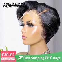 Load image into Gallery viewer, Peruvian Straight Short Pixie Cut Remy Human Hair 13x4 Pre-Plucked Lace Wig 150% Density