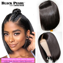 Load image into Gallery viewer, Black Pearl 13X4 Bob Wig Short Lace Front Human Hair Wigs Brazilian Straight Bob Wigs For Women Human Hair Deep Wave Frontal Wig