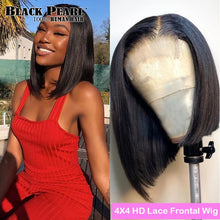 Load image into Gallery viewer, Black Pearl 13X4 Bob Wig Short Lace Front Human Hair Wigs Brazilian Straight Bob Wigs For Women Human Hair Deep Wave Frontal Wig
