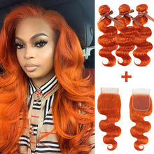 Load image into Gallery viewer, Brazilian Body Wave Remy Human Hair with closure Hair bundles
