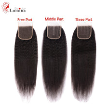 Load image into Gallery viewer, Indian Yaki Straight Human Hair 4x4/13x4 Pre-Plucked Transparent Lace Closure
