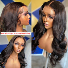 Load image into Gallery viewer, Brazilian Body Wave Full Remy Human Hair Pre Plucked 13x4 Hd Lace Frontal Wigs 30 Inch
