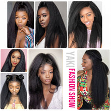 Load image into Gallery viewer, Brazilian Kinky Yaki Straight Human Hair 4x4/13x4 Preplucked Full Lace Closure Wigs
